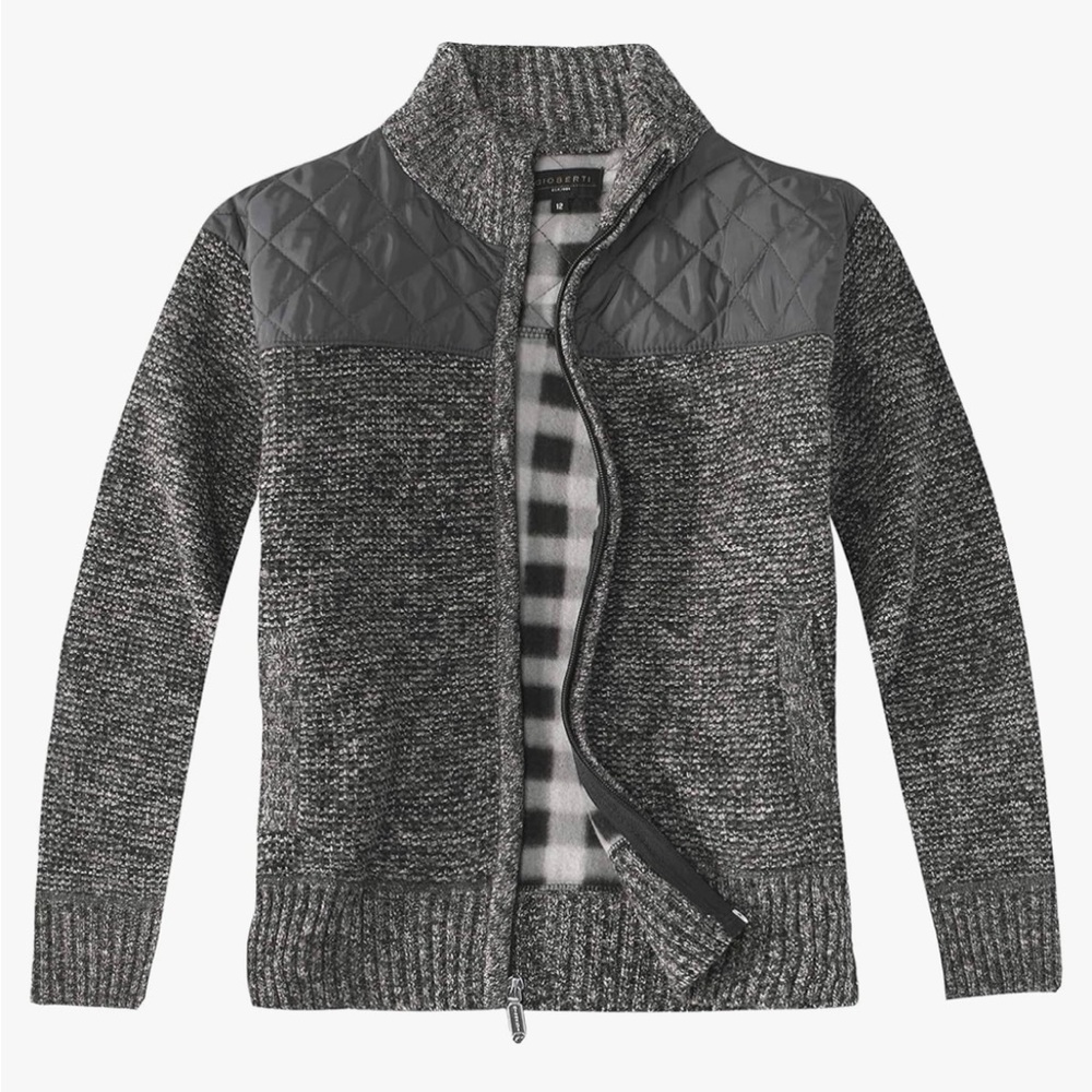 Cardigan Sweater with Fleece Lining